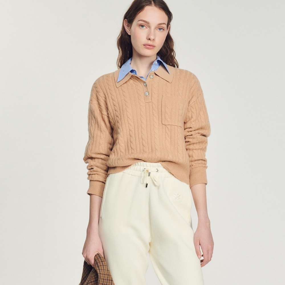 Sandro Camel Cashmere Sweater Women's 0 BRAND NEW! $345